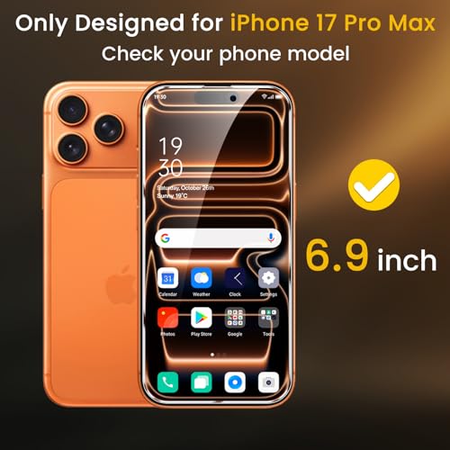 Romkasi 3 Pack Privacy Screen Protector for iPhone 17 Pro Max 6.9 Inch with 3 Pack Camera Lens Protector, Anti Spy Tempered Glass Film, Anti-Scratch, Touch Sensitive, Case Friendly - color: iPhone 17 Pro Max