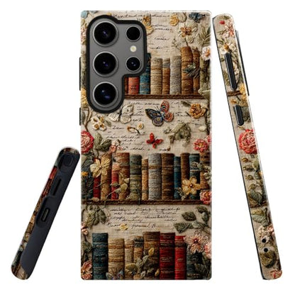 Compatible with Samsung Galaxy S24 Ultra Case,Glossy Case All-Round Protection Shockproof Anti-Scratches TPU Cover,Cases for Man Woman-Antique Bookshelf - color: Antique Bookshelf, size: Galaxy S24 Ultra