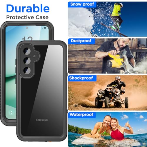 AICase for Samsung Galaxy S25 Case Waterproof, Clear Water Proof Shockproof Snowproof Dustproof Full Body Rugged Transparent Underwater Phone Case for Galaxy S25 Built-in Screen Protector - size: Galaxy S25
