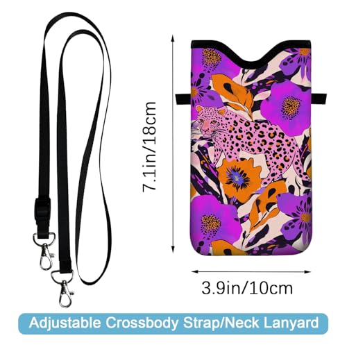Neoprene Coin purses Cell Phone Sleeve Pouch Purses and wallets - color: Purple Pink