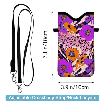 Neoprene Coin purses Cell Phone Sleeve Pouch Purses and wallets - color: Purple Pink