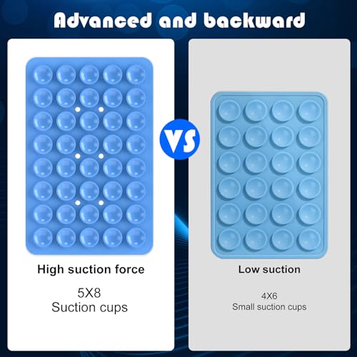 Double Sided Silicone Suction Phone Holder Mount, Silicon Accessory for iPhone and Android, Hands-Free Mirror Shower Phone Holder, TikTok Videos and Selfies (Combo E) - color: Combo E