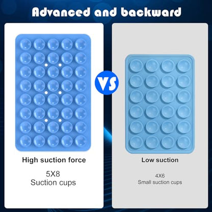 Double Sided Silicone Suction Phone Holder Mount, Silicon Accessory for iPhone and Android, Hands-Free Mirror Shower Phone Holder, TikTok Videos and Selfies (Combo E) - color: Combo E