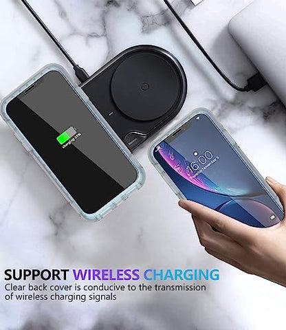 Diverbox for iPhone XR Case [Tempered Glass Screen Protector] [Shockproof] [Dropproof] Heavy Duty Protection Phone Case Cover for Apple iPhone XR Clear - color: Clear-2in1