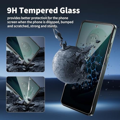 2 Pack For Moto G 5G 2024 Privacy Screen Protector + 2 Pack Camera Lens Protector, 9H Hardness Anti-Spy Tempered Glass, Scratch-Resistant (Moto G 5G 2024)