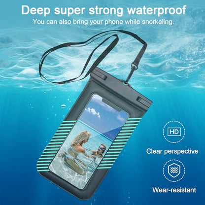 1 Pcs Waterproof Phone Case for Beach Adventures Swimming Outdoor Activities with Touch Screen Adjustable Strap (Mint Green) - color: Mint Green