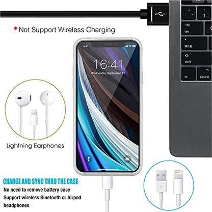 Battery Case for iPhone 12 Mini, Full Encircle 6000mAh Ultra-Slim Rechargeable Portable Charging Cover Extended Battery Pack Compatible with iPhone 12 Mini (5.4 inch) Charger Case Support Carplay-Blue
