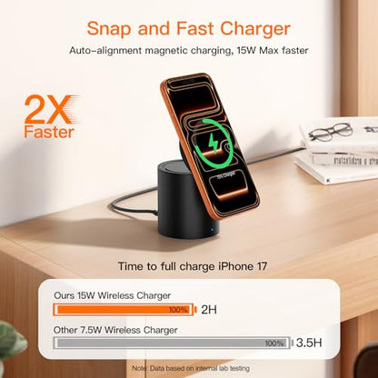 Foldable Magnetic 3 in 1 Wireless Charger Stand for iPhone Watch AirPods