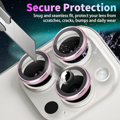 Camera Lens Protector for iPhone 15 Pro/15 Pro Max, Pink - color: Pink