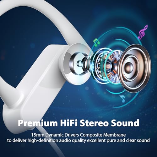 APETOO USB C Headphones Earbuds with Earhook Mic & Volume Control White - color: White