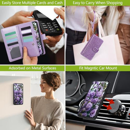 Varikke for Samsung Galaxy S26 Wallet Case Magnetic Detachable, Lightpurple - color: Light Purple, size: Galaxy S26 6.3"