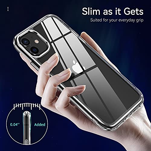 JJGoo Compatiable with iPhone 12 Mini Case Clear, Transparent Shockproof Phone Case for iPhone 12 Mini, Slim Anti-Scratch Hard PC Back Protective Cover Bumper - size: for iPhone 12 Mini