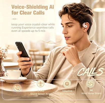 Xmenha Over The Ear Earbuds Open Ear Headphones Over The Ear Headphones - color: Nude, style: Normal