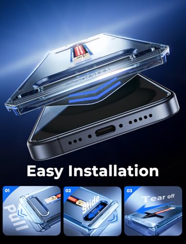 MAGIC JOHN 2 Pack for iPhone 15 Privacy Glass Screen Protector