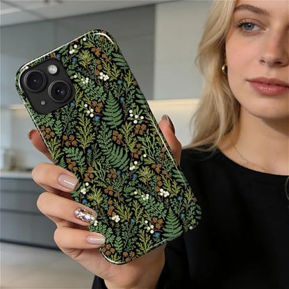 Case for iPhone 14 Plus, Shockproof Hybrid Protective Phone Case, Dual-Layer Drop Protection Anti-Scratch, Fern Leaf - color: Fern Leaf, size: iPhone 14 Plus