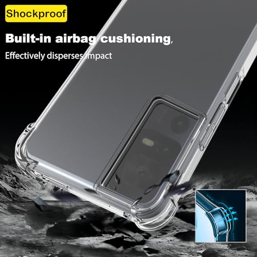 USTIYA Case for TCL 40 se Clear TPU Four Corners Military-Grade Protection Cover Transparent Soft funda