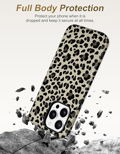 Jusy Magnetic Cheetah Phone Case for iPhone 16 Pro Max,Coffee Leopard | Compatible with MagSafe,Cute Aesthetic Tortoise Shell Design,TPU and PC Protective Shockproof Cover - color: Coffee Leopard