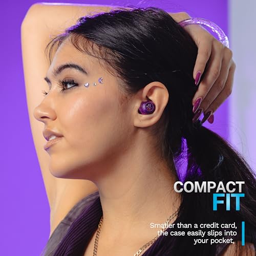 JLab Go Pop ANC True Wireless Earbuds with Dual Connect, Transparent Purple - color: Transparent Purple