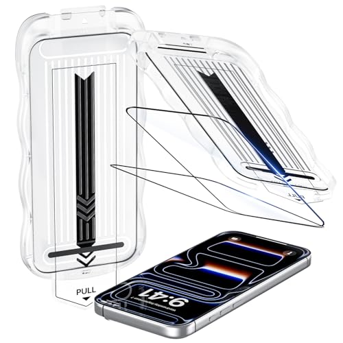GolbinBox for iPhone 17 Pro Screen Protector, [12FT Military-Grade Shatterproof] [9H+ Tempered Glass] [Easy Installation] [HD Clear] Full Coverage Protection for iPhone 17Pro 6.3", 2 Pack - size: iPhone 17 Pro-6.3inch