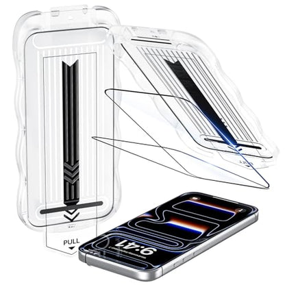 GolbinBox for iPhone 17 Pro Screen Protector, [12FT Military-Grade Shatterproof] [9H+ Tempered Glass] [Easy Installation] [HD Clear] Full Coverage Protection for iPhone 17Pro 6.3", 2 Pack - size: iPhone 17 Pro-6.3inch