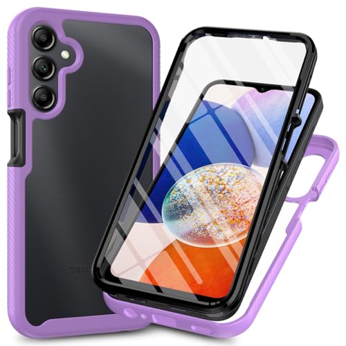for Samsung Galaxy A37 5G Case, for Samsung A37 5G Phone Case with Built-in Screen Protector Clear Slim Back Cover Shockproof Rugged Heavy Duty Bumper Full Body Protective Case, Purple - color: Purple, size: Samsung Galaxy A37 5G