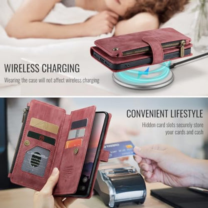 Google Pixel 10a 5G Wallet Case with Card Holder,Red - color: Red, size: Pixel 10a 6.3 Inch