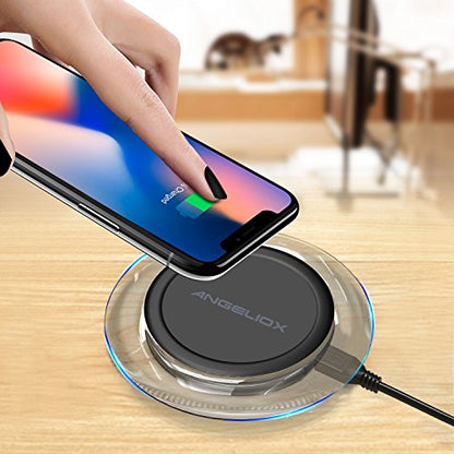 Wireless Charger, 10W Fast Wireless Charging Pad - Qi Compatible with Samsung Galaxy S9/S9+/Note 8/S8/S8 Plus, iPhone Xs Max/XR/XS/8/8 Plus, LG V30/G6