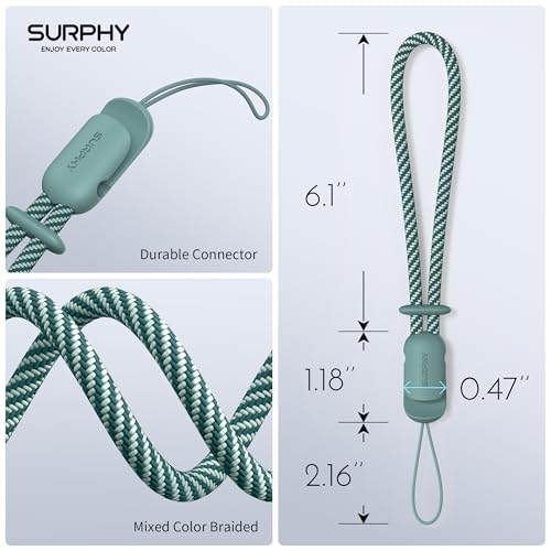 SURPHY 2 Pack Phone Lanyard, Phone Wrist Strap for Case, Camera Wrist Strap - color: Green & Gray