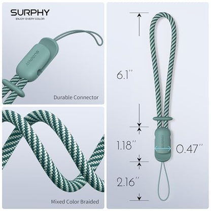 SURPHY 2 Pack Phone Lanyard, Phone Wrist Strap for Case, Camera Wrist Strap - color: Green & Gray