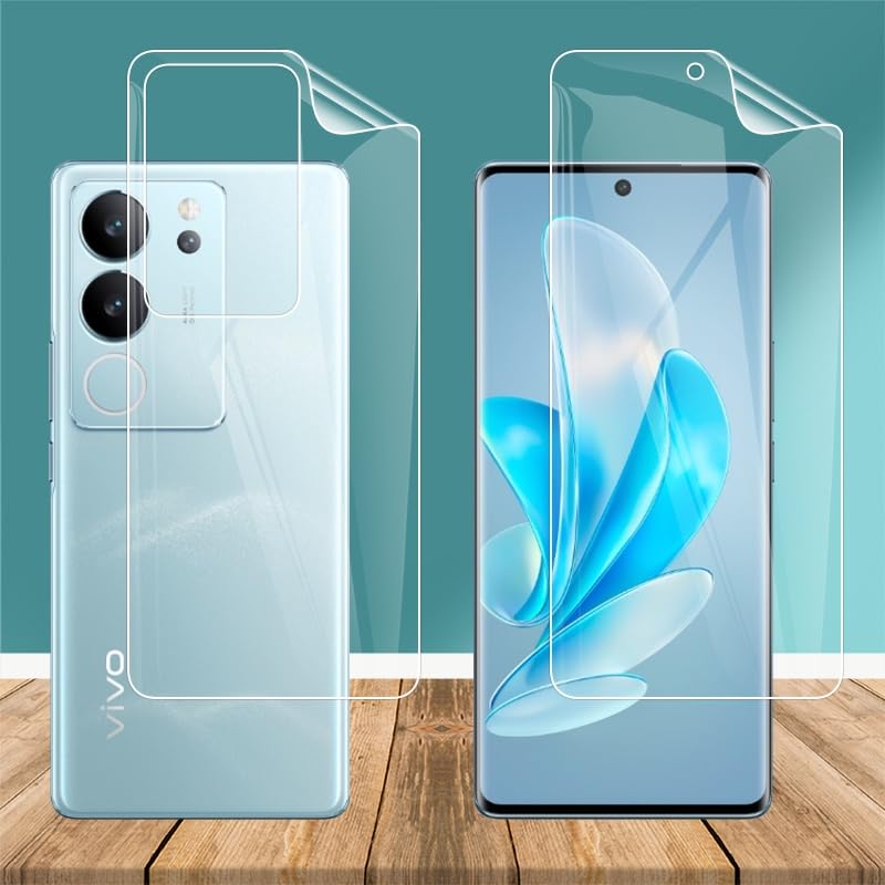 Ultra Thin Hydrogel Film for vivo V29 5G 6.78" Clear Soft TPU Front Back Full Cover Screen Protector Film (Front+Back Film,vivo V29 5G) - color: Front+Back Film
