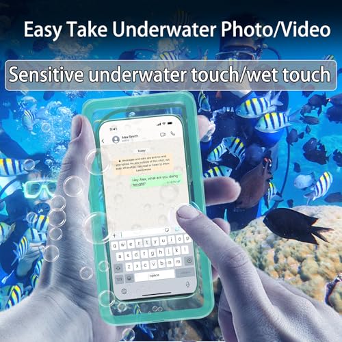 Waterproof Phone Case for Snorkeling with Lanyard IPX8 Underwater Touch/Photo Shockproof Heavy Duty Drop-Proof for iPhone 17 Pro Max/16/15/14 All Cell Phones-Green Shower Phone Case - color: Green