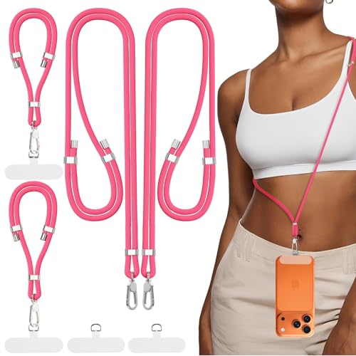 4-IN-1 Phone Lanyard, Adjustable Cell Phone Lanyard with 2 Tether Tabs, Men Women Wrist Strap for iPhone,Smartphone