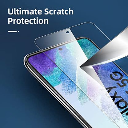 NEW'C 3 Pack Designed for Samsung Galaxy S21 FE 5G Screen Protector Tempered Glass,Case Friendly Scratch-proof, Bubble Free, Ultra Resistant - size: S21 FE 6.4 inches
