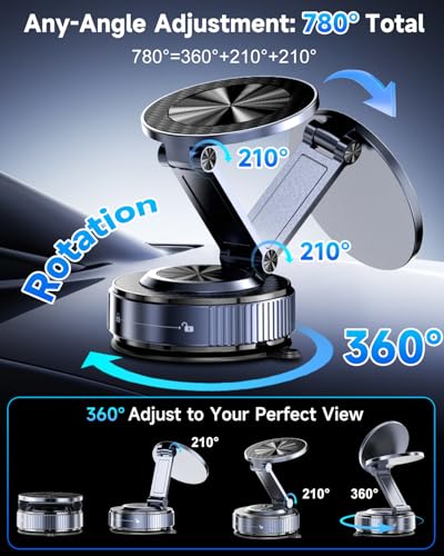 for MagSafe Car Mount, Vacuum Magnetic Car Phone Holder Stand for Your Car - color: Black 3