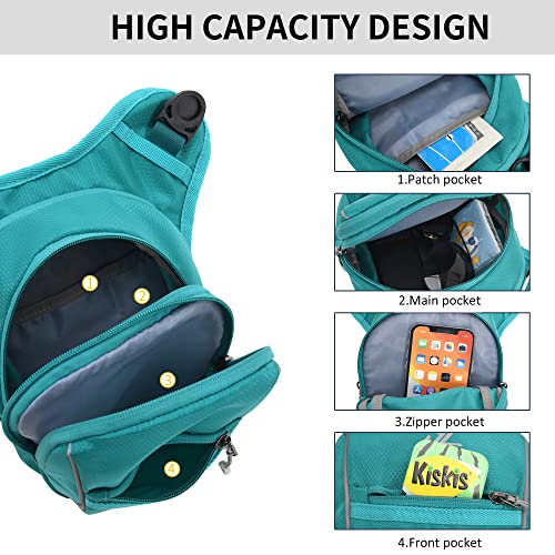 Peicees Motorcycle Leg Bag for Men Womens Thigh Bag, Expandable - color: Lake Blue