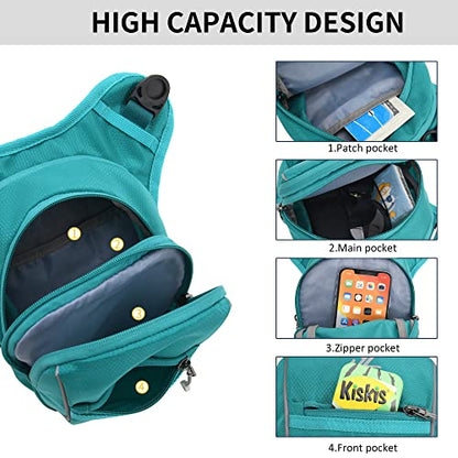Peicees Motorcycle Leg Bag for Men Womens Thigh Bag, Expandable - color: Lake Blue