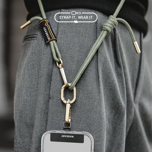 MAGEASY Universal Cell Phone Lanyard - Anti-Theft Rope Crossbody Phone Strap for iPhone 17 Pro Max & Most Smartphones, for Men & Women | 6mm Sage Green - color: Sage Green