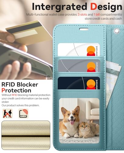 OCASE for Samsung Galaxy S26 Detachable Wallet Case with Card Holder, [2 in 1] PU Leather Flip Folio Case with RFID Blocking Stand Wrist Strap Shockproof Phone Cover 2026, Ice Blue - color: Ice Blue, size: Samsung Galaxy S26