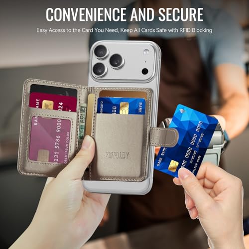 for Magsafe Magnetic Phone Wallet Card Holder, Elegant Titanium - color: Elegant Titanium