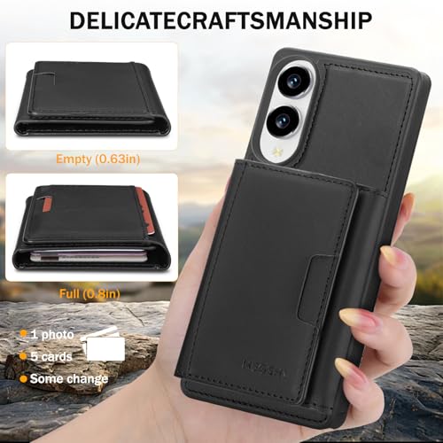 for Samsung Galaxy S25 Edge Wallet Case, 2-in-1 Detachable Magnetic Wallet Case, Card Holder RFID Blocking, Fashionable Faux Leather Card Slot & Folding Design (Black) - color: Black, size: Samsung Galaxy S25 edge