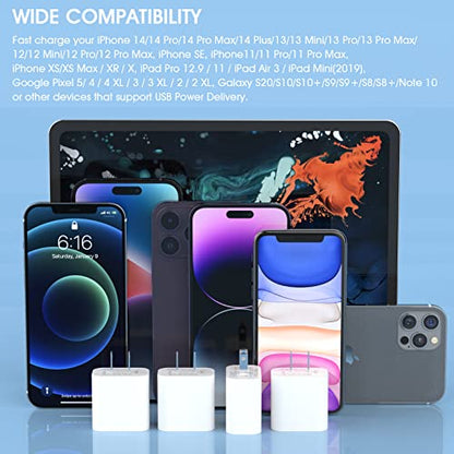 iGENJUN 25Pack USB C Charger Block 20W for Phone Fast Charger Wall Charger - color: Pure white