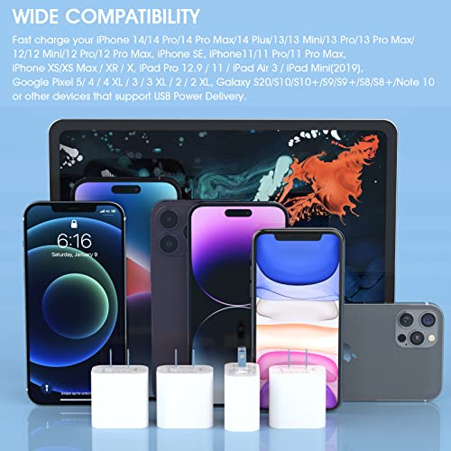 8Pack USB C Charger Block 20W Phone Fast Charger Wall Charger with PD 3.0 - color: White