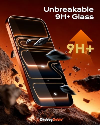 chubbycable HD Glass Screen Protector for iPhone 17 Pro Max, 2 Pack - size: 17 Pro Max