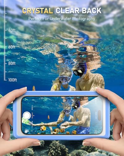 Waterproof Phone Pouch,IPX8 Waterproof Phone Case for Beach & Floating Essentials,Phone Waterproof Pouch with Lanyard, Universal Case Up to 6.9" for iPhone,Samsung (Blue) - color: Blue