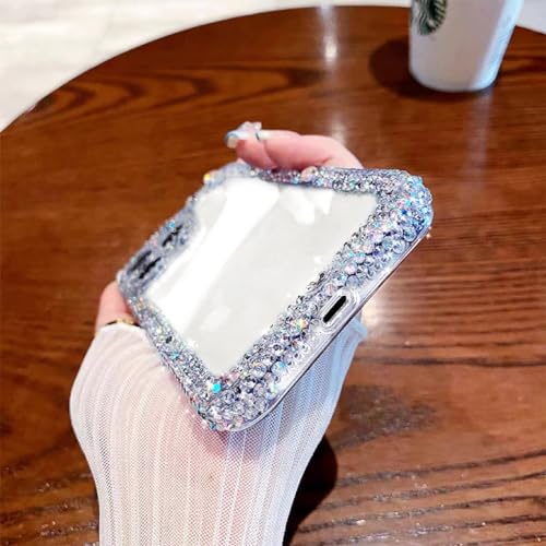 Compatible with Samsung Galaxy S22 Plus Bling Clear Case for Women,Glitter Phone Case with Sparkle Rhinestone Diamond Camera Protection，Airbag Anti-Fall Crystal Hard Cover for Girl - size: Galaxy S22 Plus