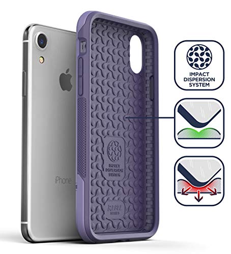 ENCASED Heavy Duty Case for iPhone XR Purple (2018 Rebel Armor) Military Grade Protective Cover (Full Body Protection) - color: Purple