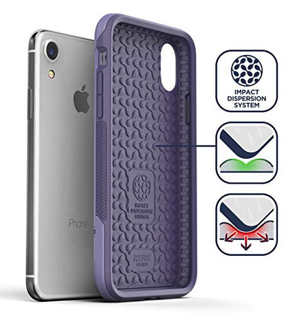 ENCASED Heavy Duty Case for iPhone XR Purple (2018 Rebel Armor) Military Grade Protective Cover (Full Body Protection) - color: Purple