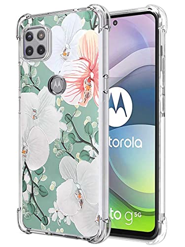 for Moto One 5G Ace Case, Moto G 5G Case, Slim Flexible TPU for Girls Women Airbag Bumper Shock Absorption Rubber Soft Silicone Case Cover Fit for Motorola Moto One 5G Ace (Rattan Flower) - color: Rattan Flower