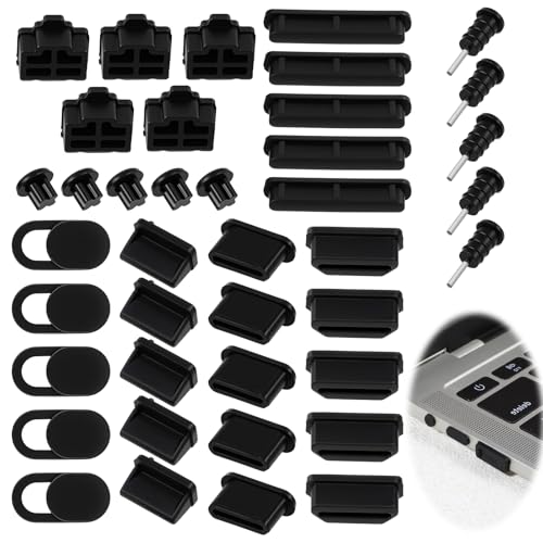 40 Pcs 8 Types USB Port Cover, Silicone USB Port Caps