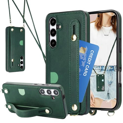 CCSmall for Samsung Galaxy S23+ Plus Crossbody Case w Card Holder KB Green - color: Green, size: Galaxy S23 Plus
